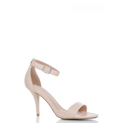 Nude polyurethane barely there sandals